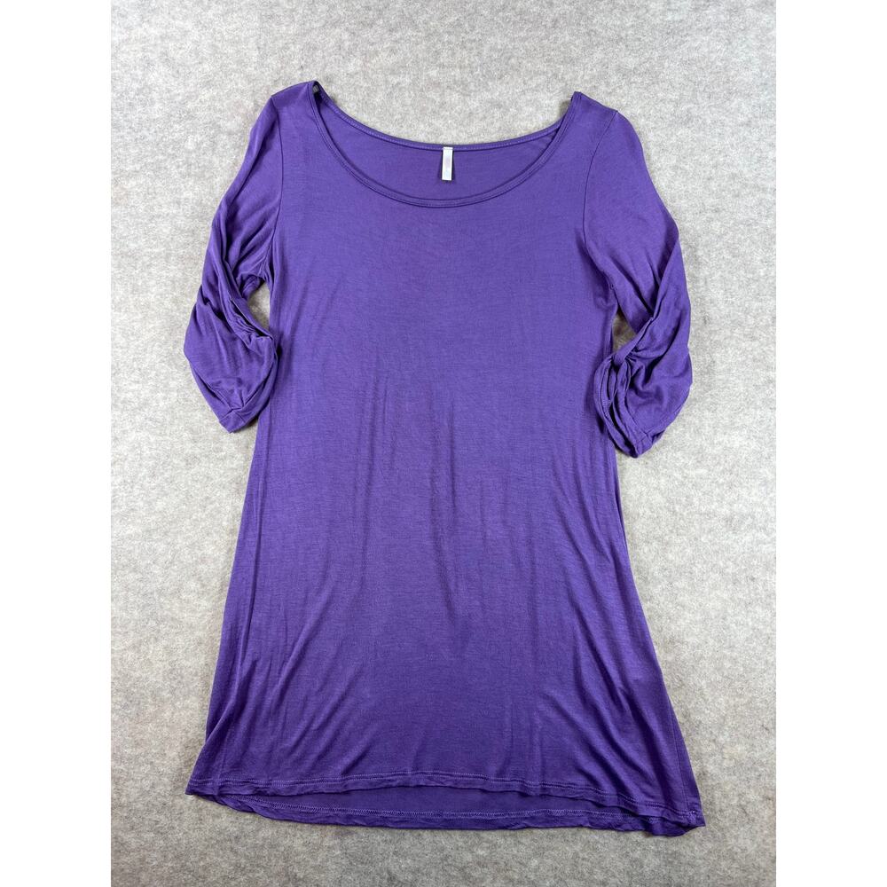 Pinkblush Maternity Purple 3/4 Tab Sleeve Fitted Top Size Large